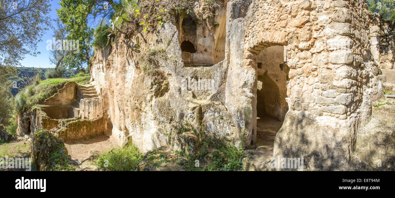 Medieval cave dwellings, Zungri, Calabria, Italy Stock Photo
