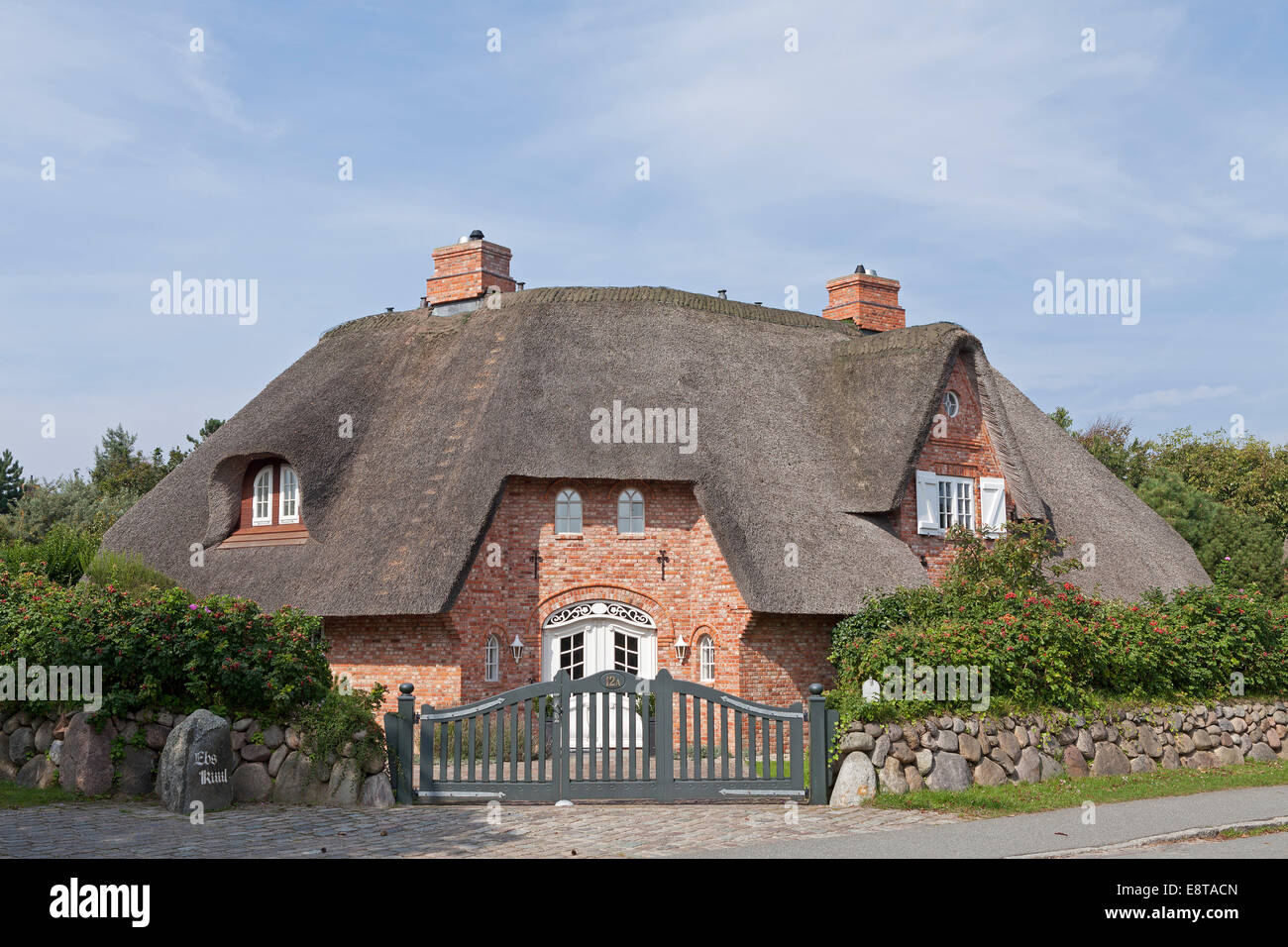 thatched houses, Kampen, Sylt Island, Schleswig-Holstein, Germany Stock Photo