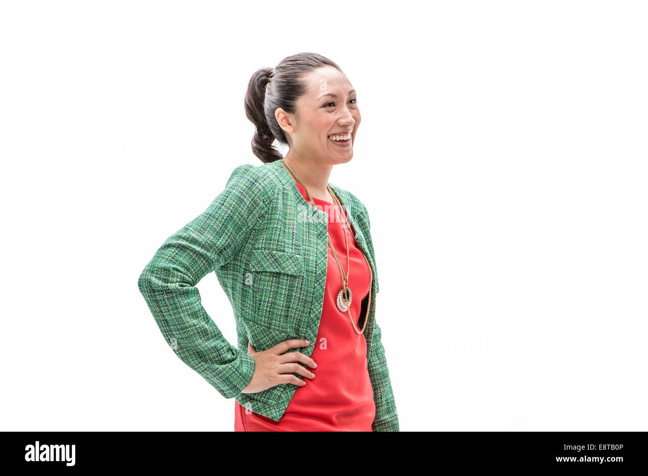 Pacific Islander businesswoman smiling Stock Photo