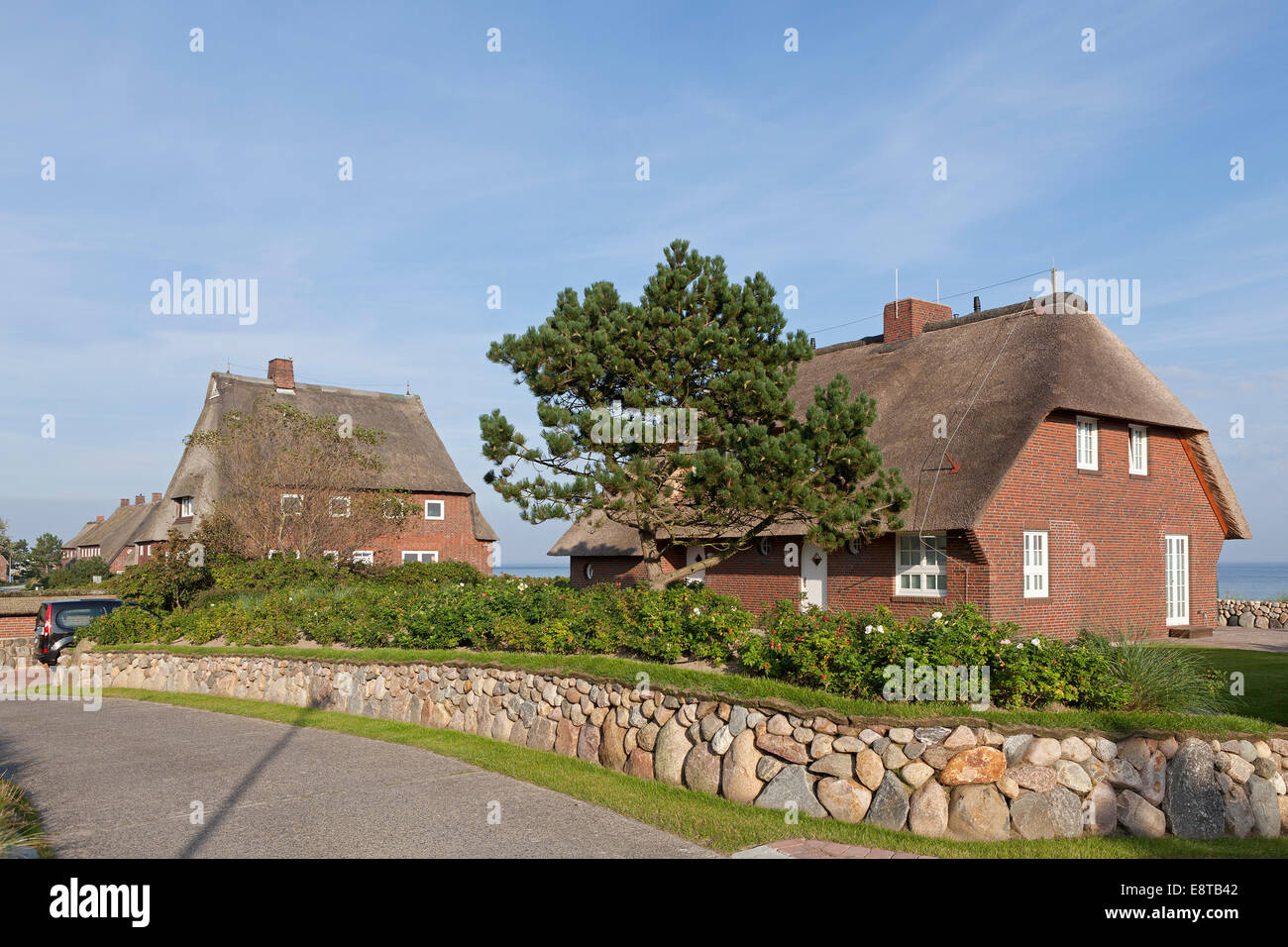 thatched houses, List, Sylt Island, Schleswig-Holstein, Germany Stock Photo