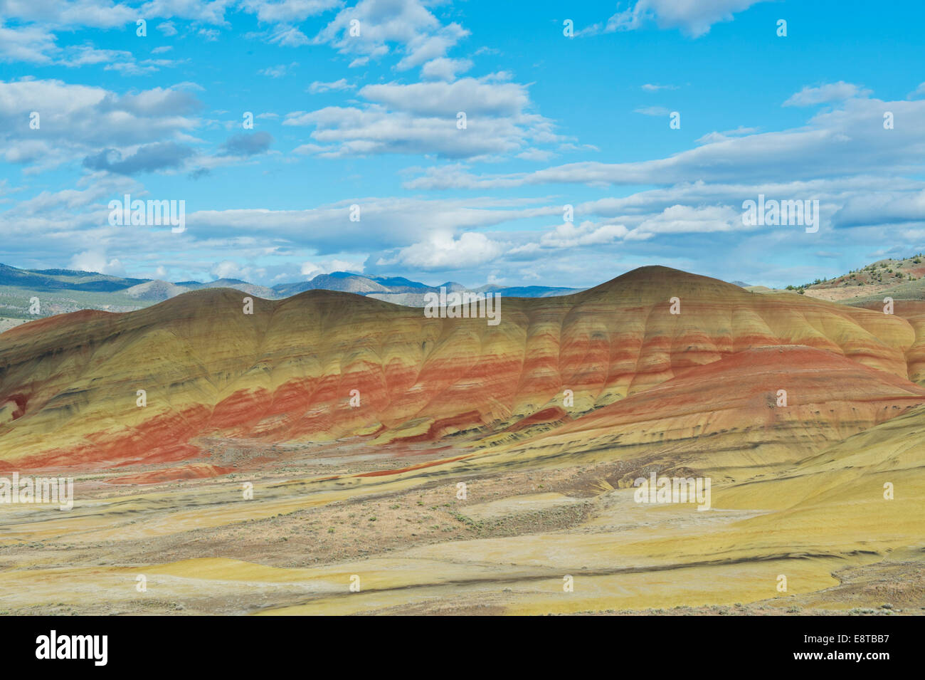 Painted hills in desert landscape, Bend, Oregon, United States Stock Photo