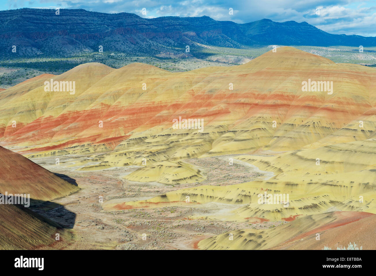 Painted hills in desert landscape, Bend, Oregon, United States Stock Photo