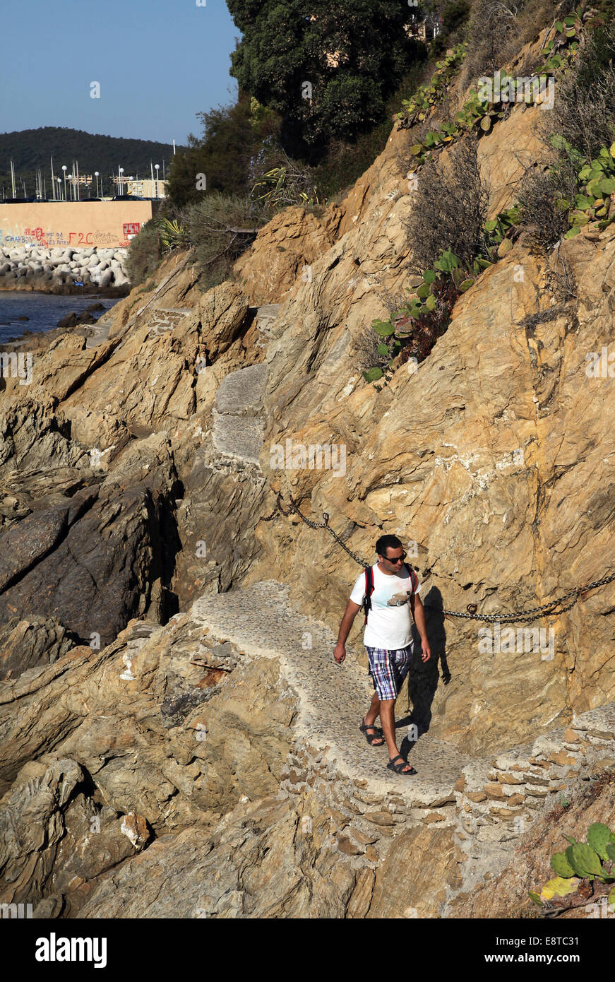 Long distance hiking path (GR).Coastal path.VAR region.from Bandol to ...
