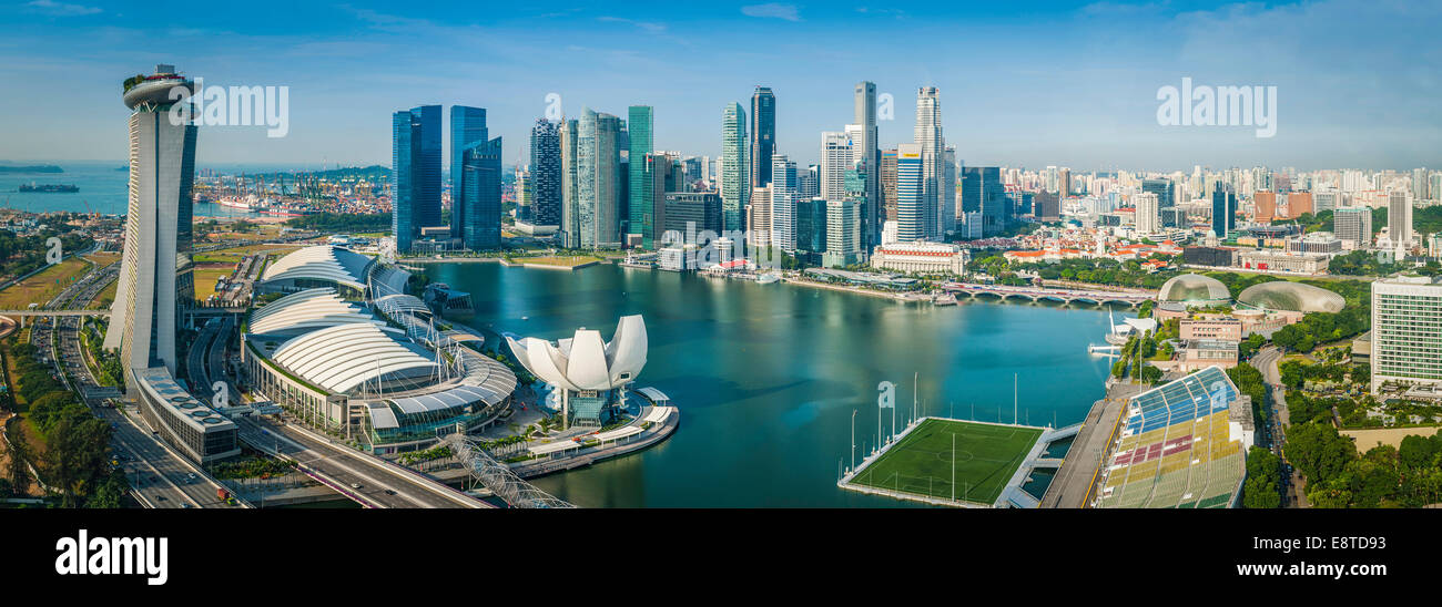 Skyscrapers in Singapore city skyline and waterfront, Singapore Stock Photo