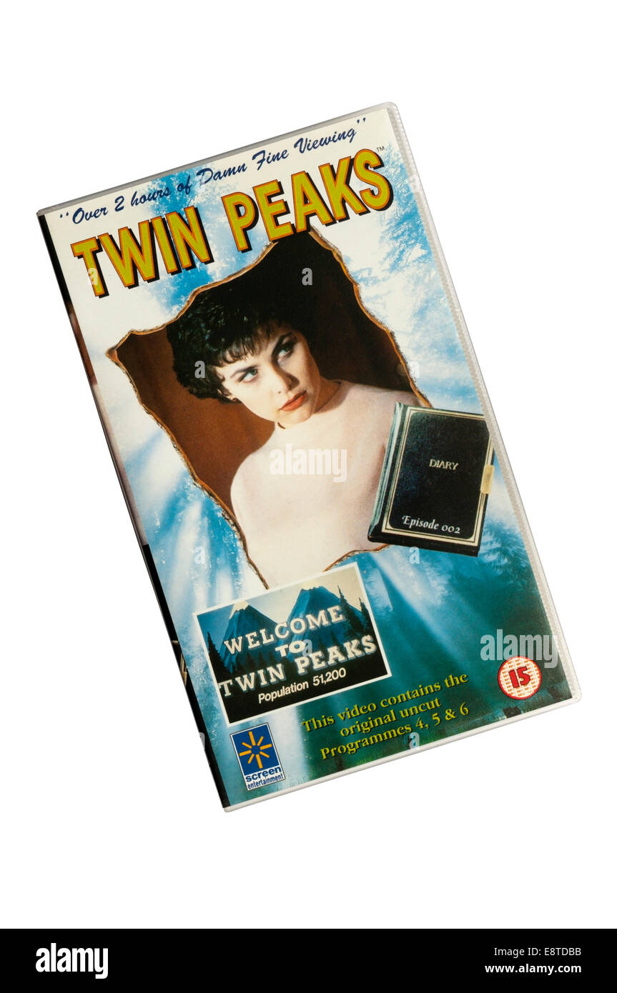 Original 1990s video of Twin Peaks Episodes 4-6 with Sherilyn Fenn as Audrey Horne on cover. Stock Photo