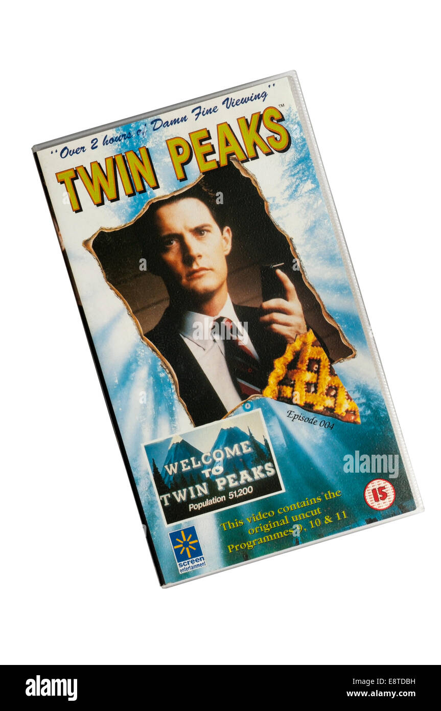 Original 1990s video of Twin Peaks Episodes 9-11 with Kyle MacLachlan as FBI Special Agent Dale Cooper on cover. Stock Photo