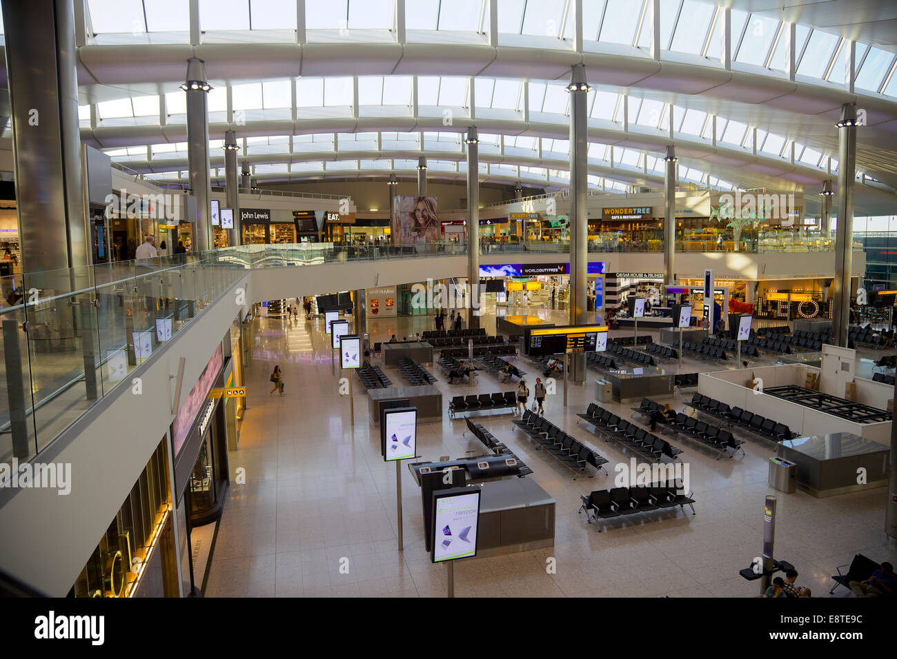 The shopping and waiting area at the new terminal 2 building at