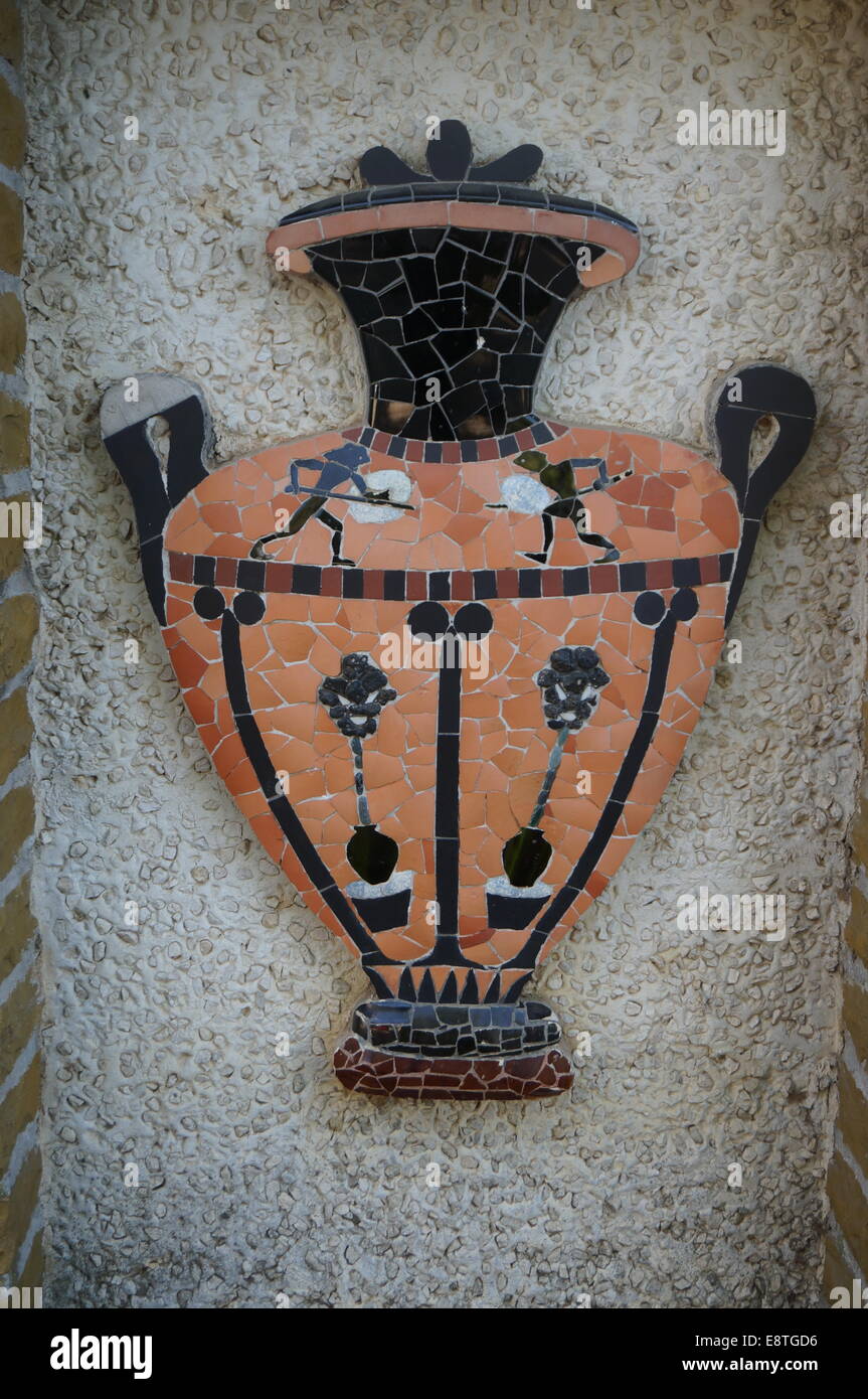 A vase made from mozaic in Nice, france. Stock Photo