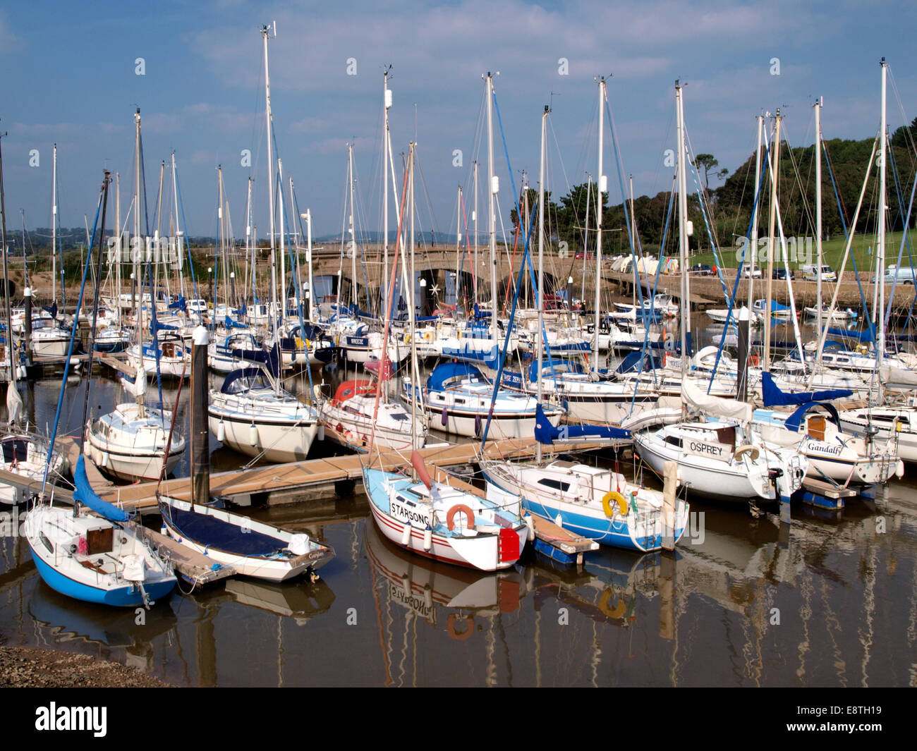 Yachts moored at the Axe Yacht Club, Seaton, Devon, UK Stock Photo Alamy