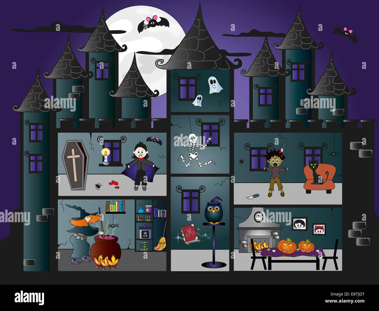 castle scary for halloween party Stock Photo - Alamy
