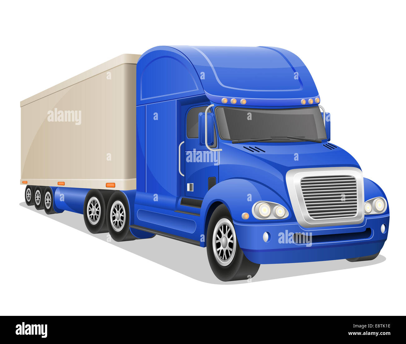 big blue truck illustration isolated on white background Stock Photo