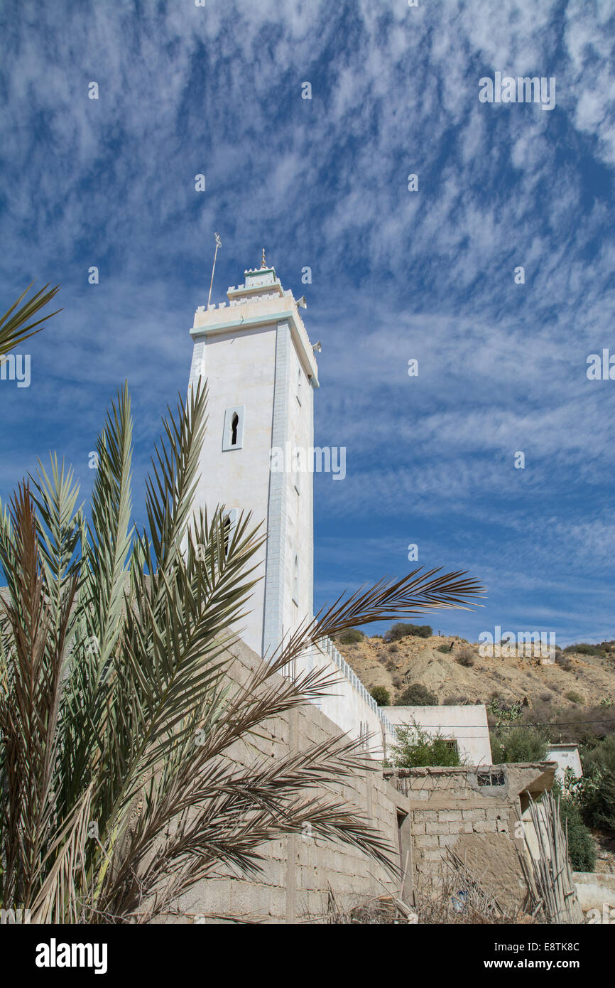 A place for prayer in the Anti Atlas Mountains with a fantastic sky in the background, Morocco Stock Photo