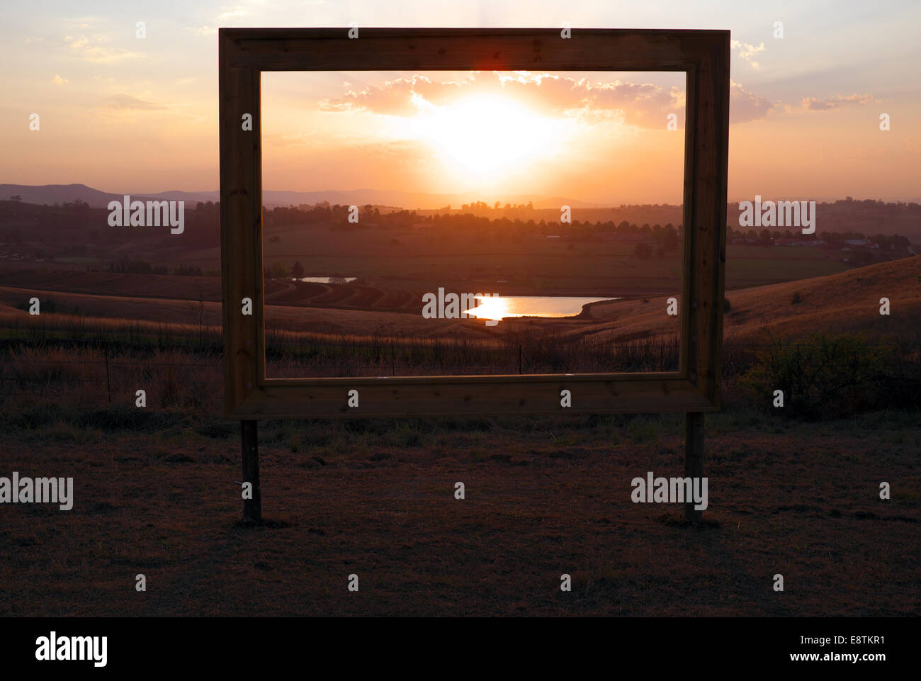 Sales sign frames African sunset Stock Photo Alamy