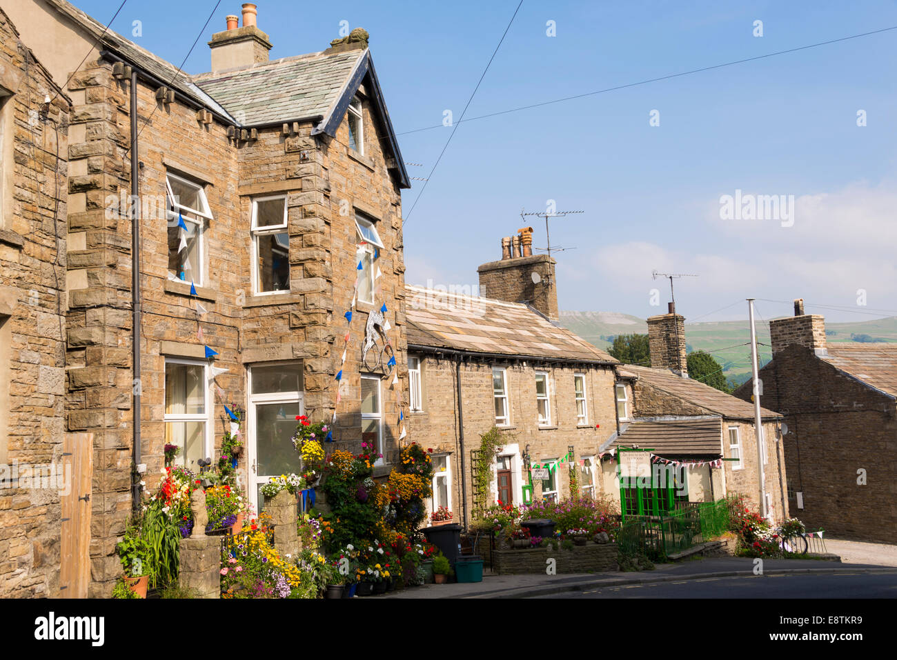 Cottages in Hawes, Wensleydale, North Yorkshire, England, UK Stock