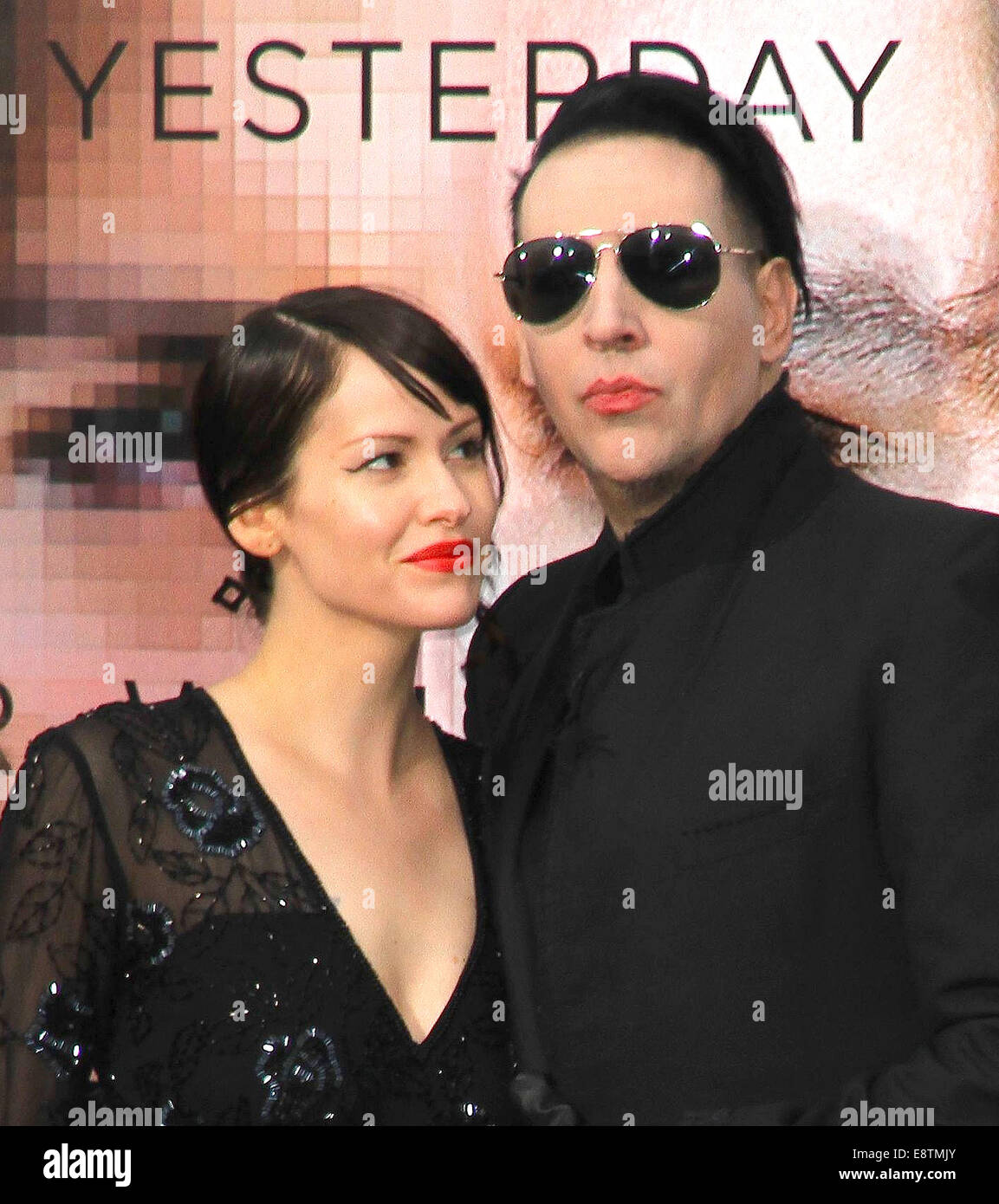 Premiere of 'Transcendence' held at the Regency Bruin Theatre - Outside Arrivals  Featuring: Lindsay Usich,Marilyn Manson Where: Los Angeles, California, United States When: 10 Apr 2014 Stock Photo