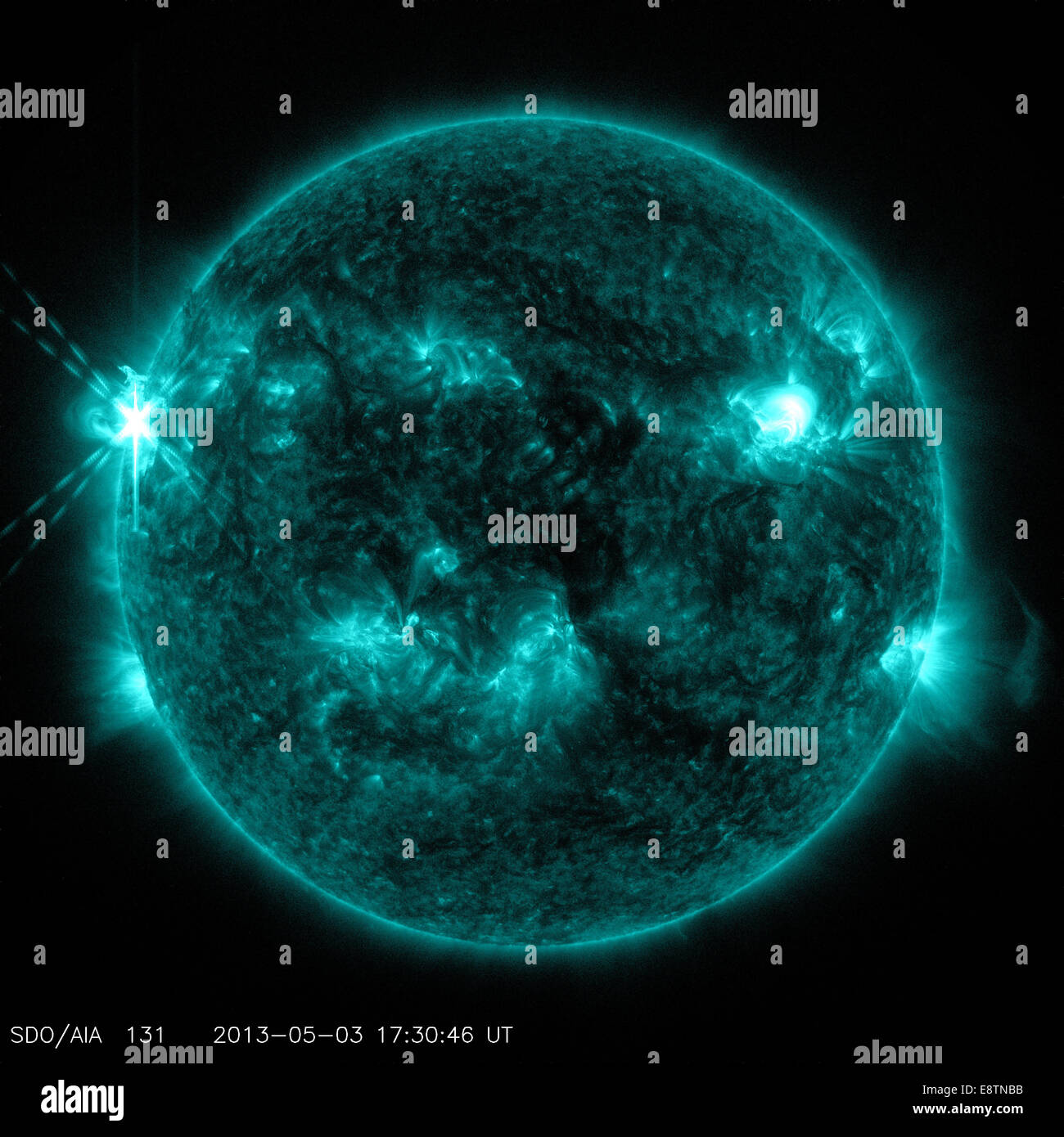NASA’s Solar Dynamics Observatory captured an M5.7 class solar flare on ...