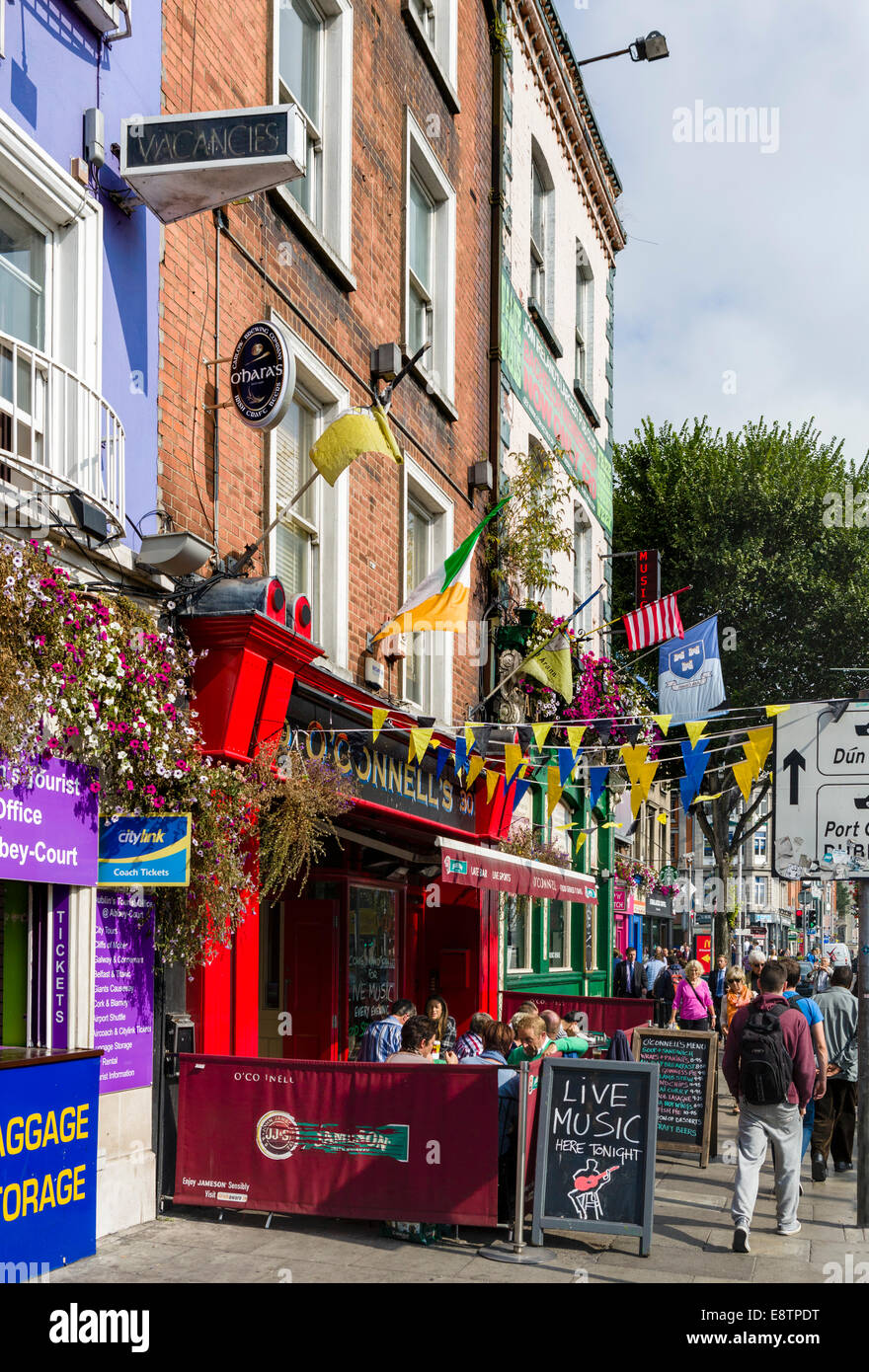 Shops and pubs on Bachelors Walk in the city centre, Dublin City