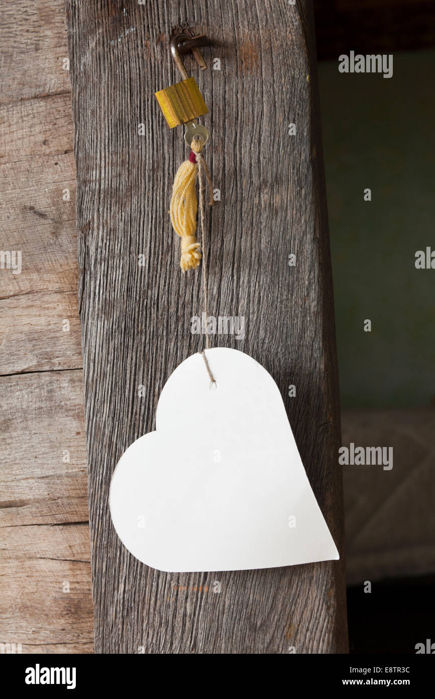 heart of the paper pendant padlock Stock Photo - Alamy