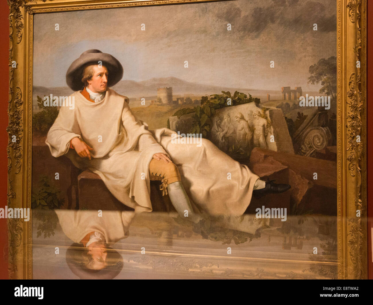 The exhibition 'Germany - Memories of a Nation' opens at the British Museum, London. Goethe in the Roman Campagna by Tischbein. Stock Photo