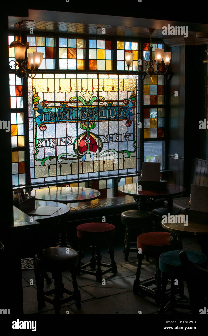The Old Bell Tavern interior, Fleet Street, London, UK Stock Photo