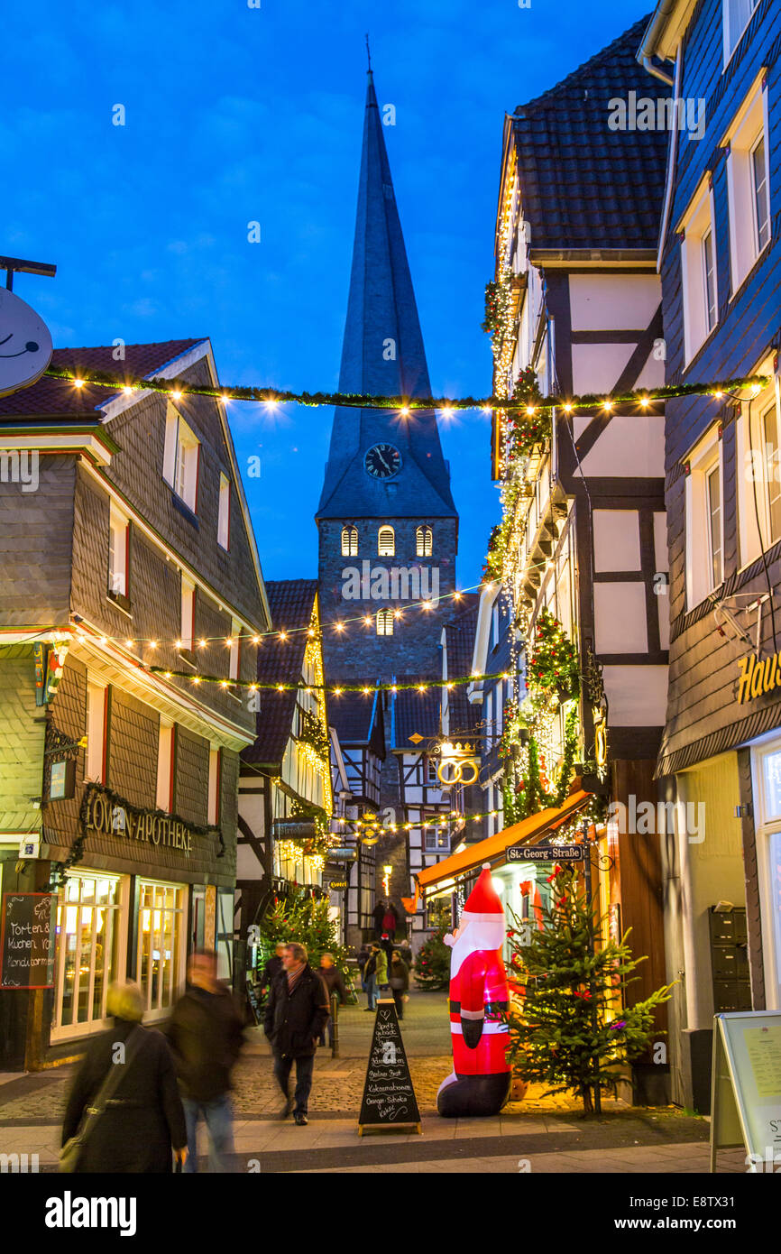 Christmas market in the historic old town of Hattingen, Germany Stock Photo