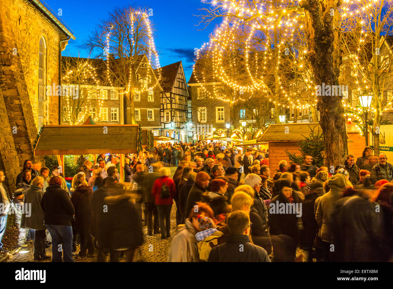 Christmas market in the historic old town of Hattingen, Germany Stock Photo