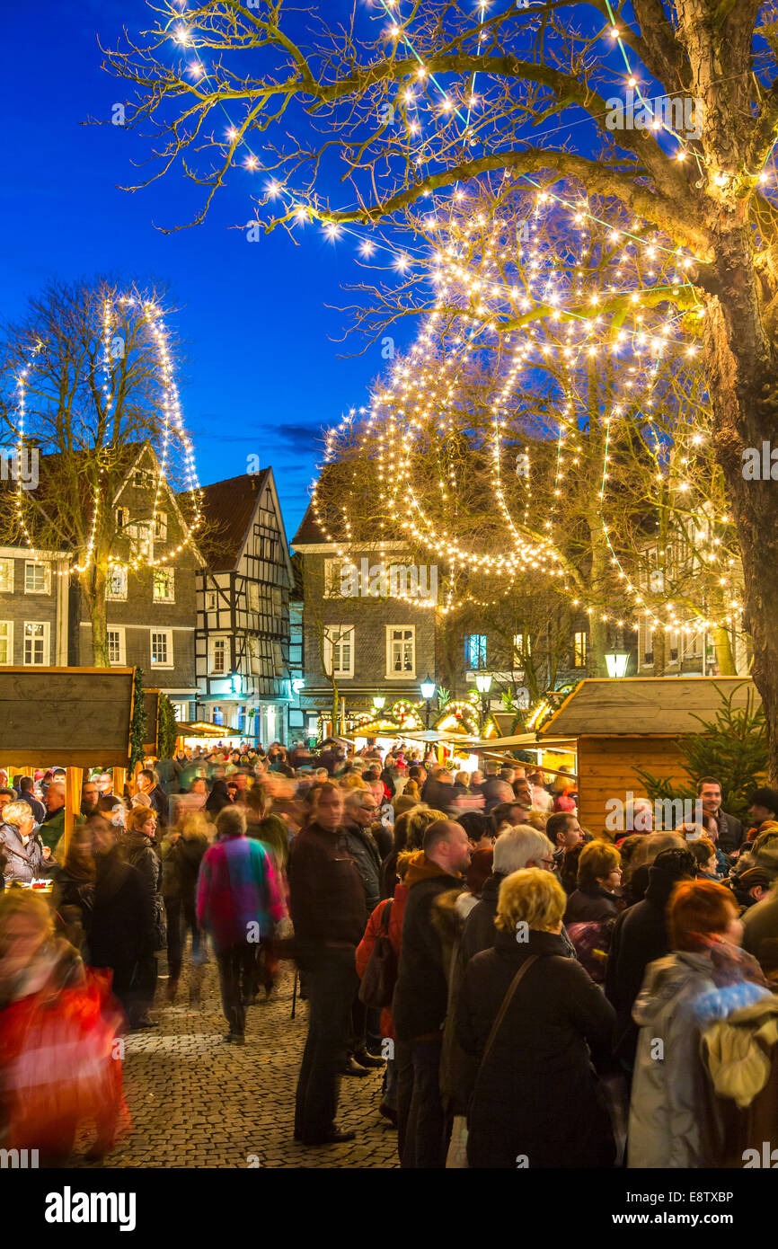 Christmas market in the historic old town of Hattingen, Germany Stock Photo
