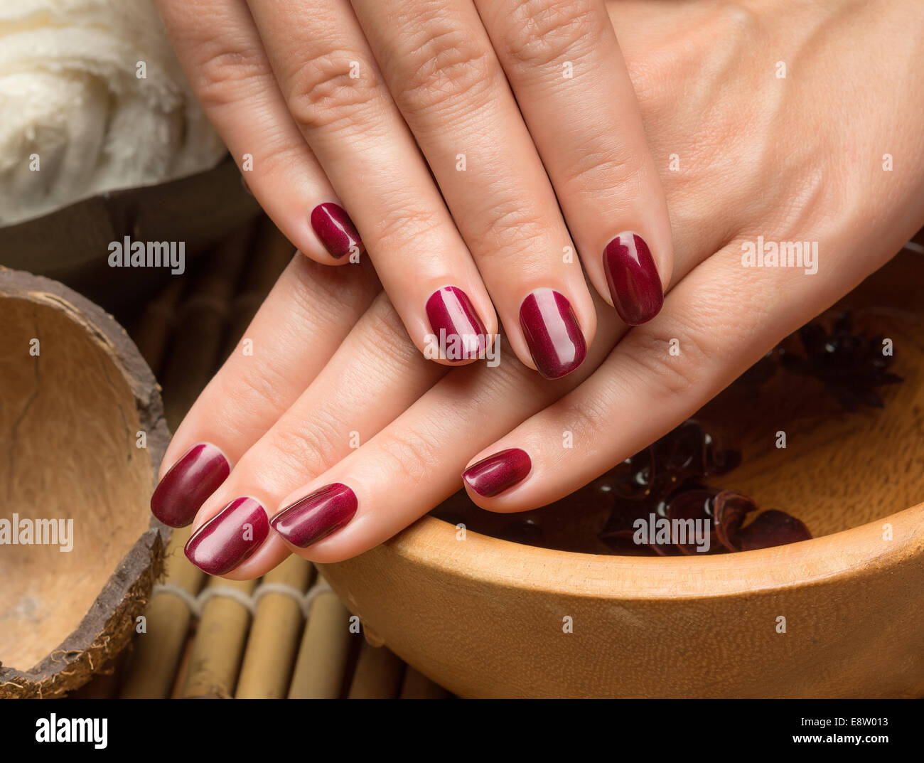 Hand care and manicure in the salon spa Stock Photo