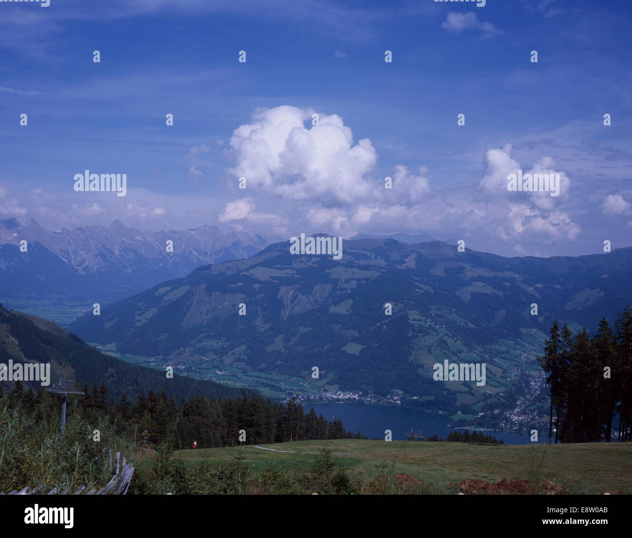 Cloud rising above The Schmittenhohe from The Schwalbenwand  Zell am See Salzburgerland  Austria Stock Photo