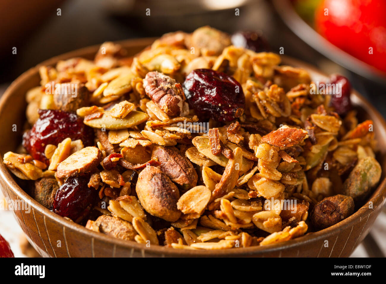 Healthy Homemade Granola with Nuts and Dried Cranberries Stock Photo Alamy