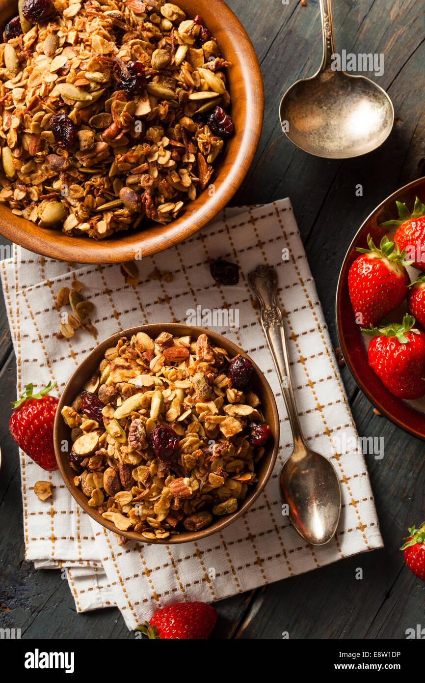 Healthy Homemade Granola with Nuts and Dried Cranberries Stock Photo Alamy