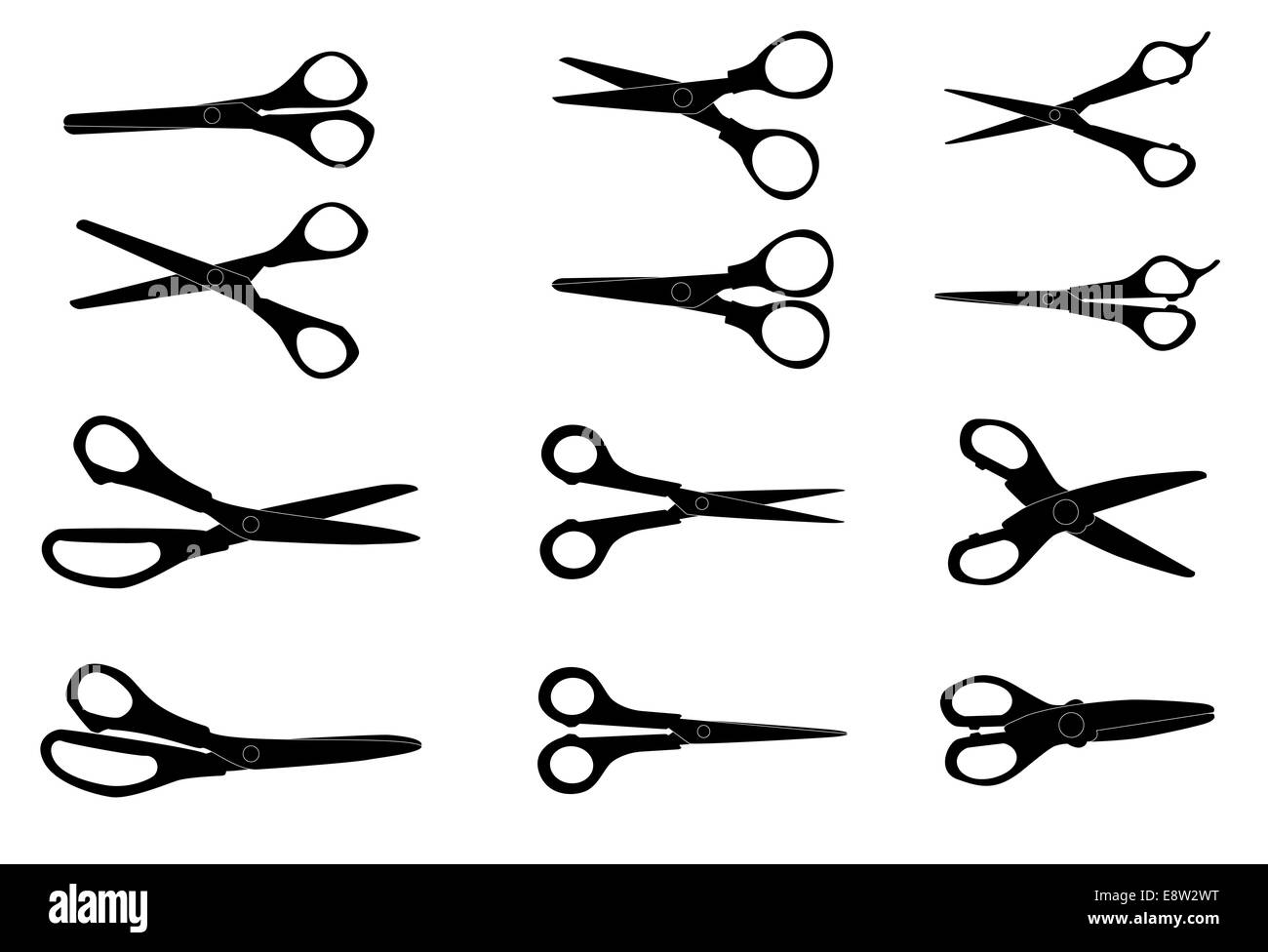Scissors comb set icons hi-res stock photography and images - Alamy