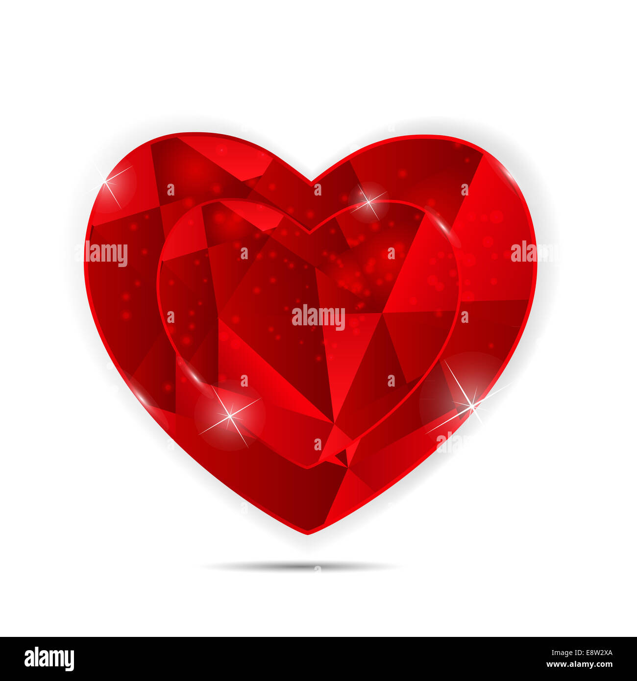 Happy Valentines Day Card with Heart. Vector Illustration. EPS10 Stock Photo