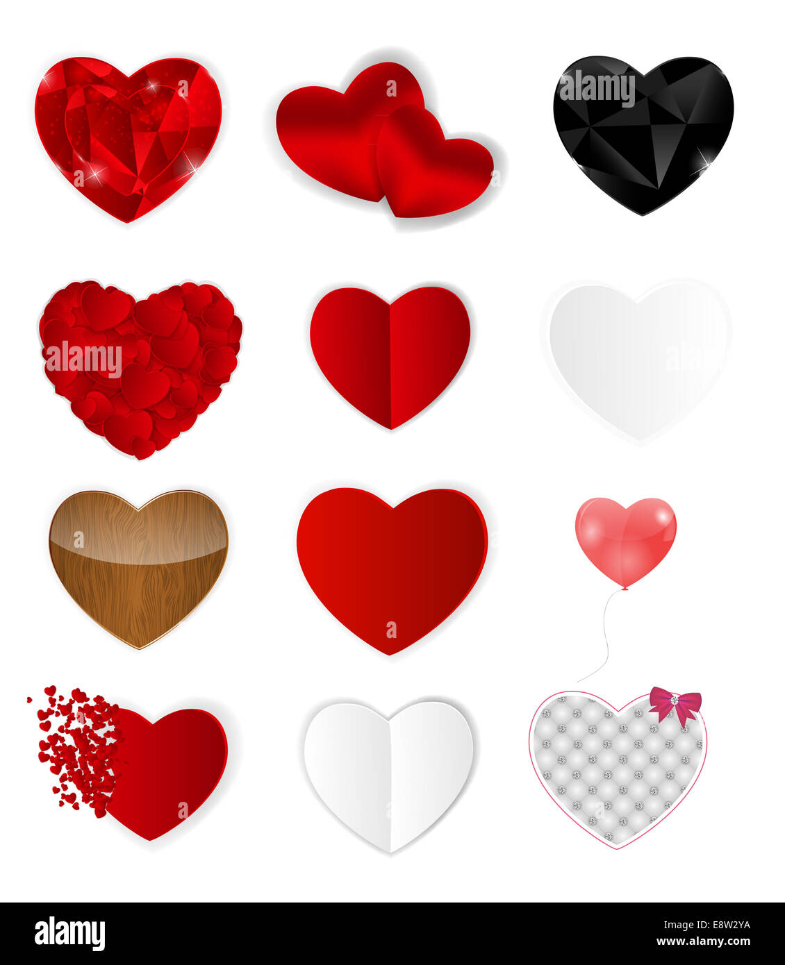 Set of Hearts. Vector Illustration. EPS10 Stock Photo