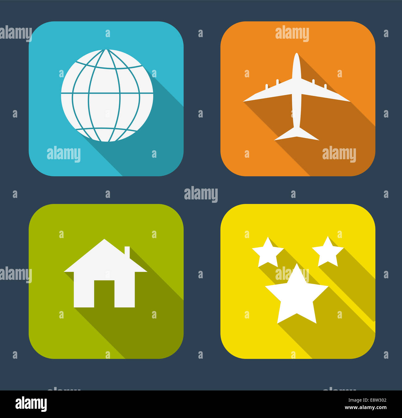 Modern Flat Icon Set for Web and Mobile Application Stock Photo - Alamy