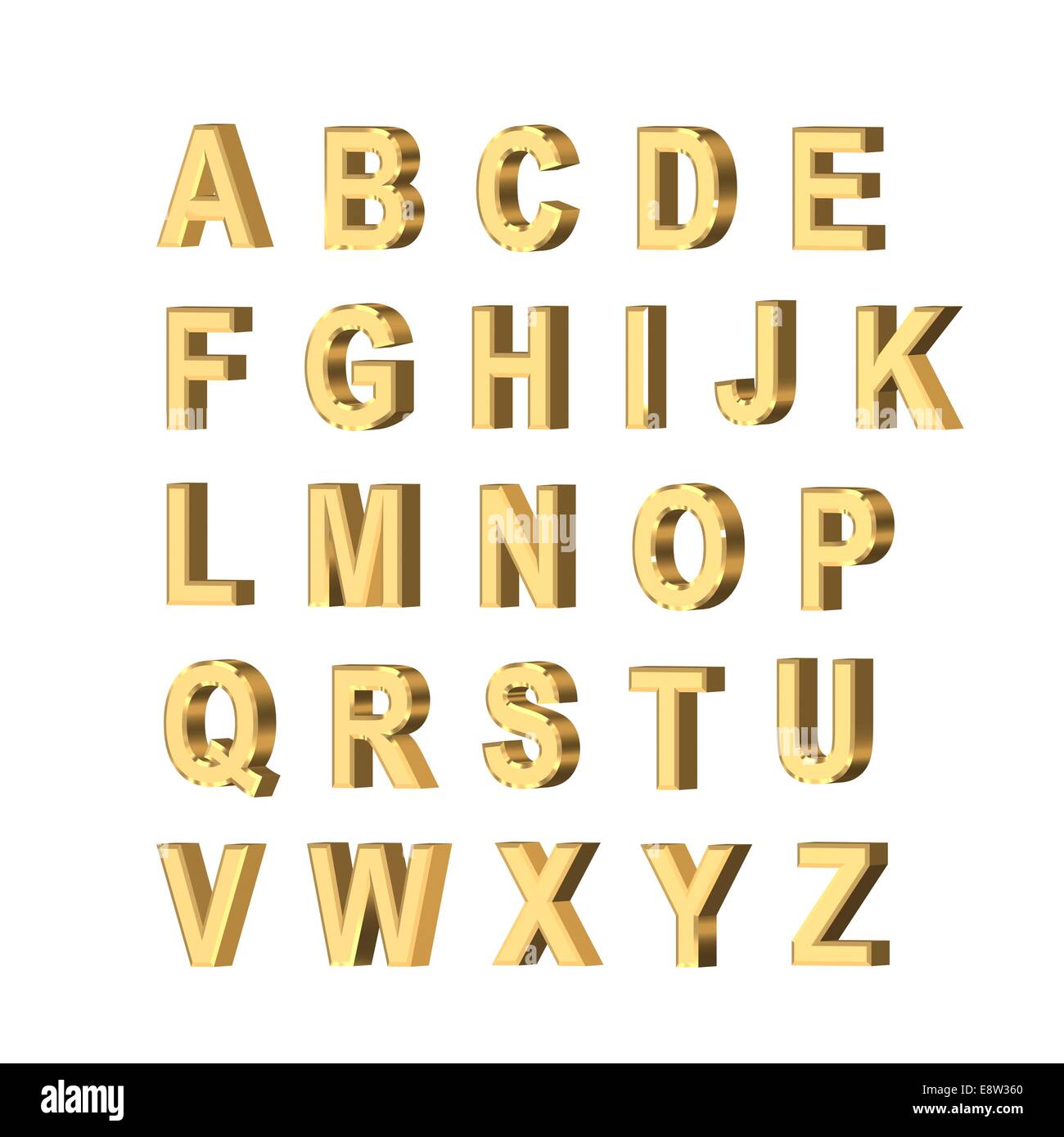 metallic letters on white background Stock Photo - Alamy