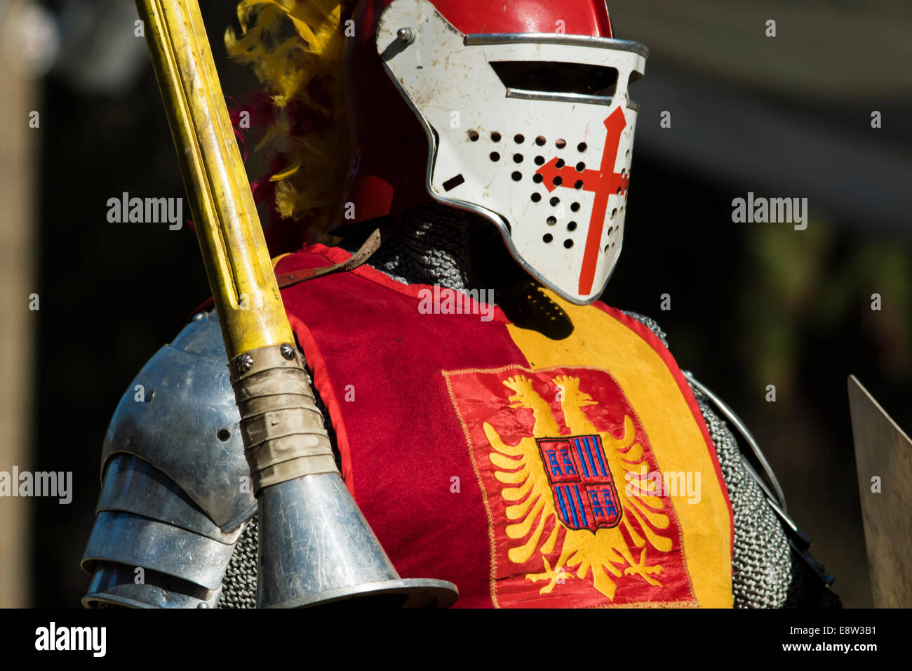 Waiting, The Red Knight. Stock Photo