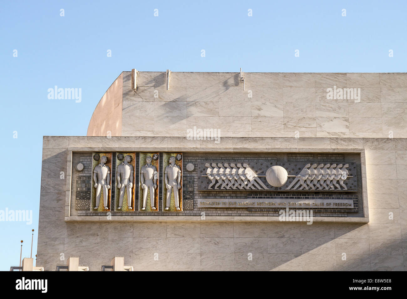 Detail of the Nob Hill Masonic Center, San Francisco Stock Photo