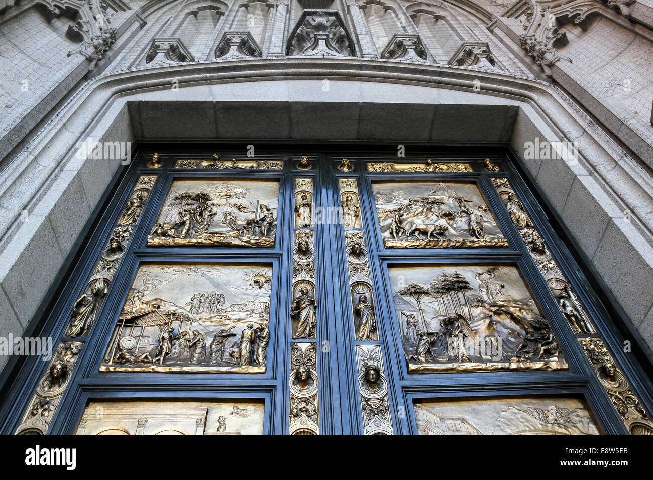 Grace Cathedral doors, Nob HIll, San Francisco, California Stock Photo