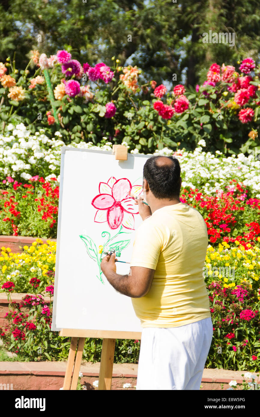 Indian man painting hi-res stock photography and images - Alamy