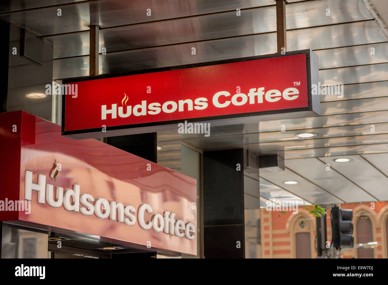 Hudsons Coffee shop front and signage Stock Photo Alamy