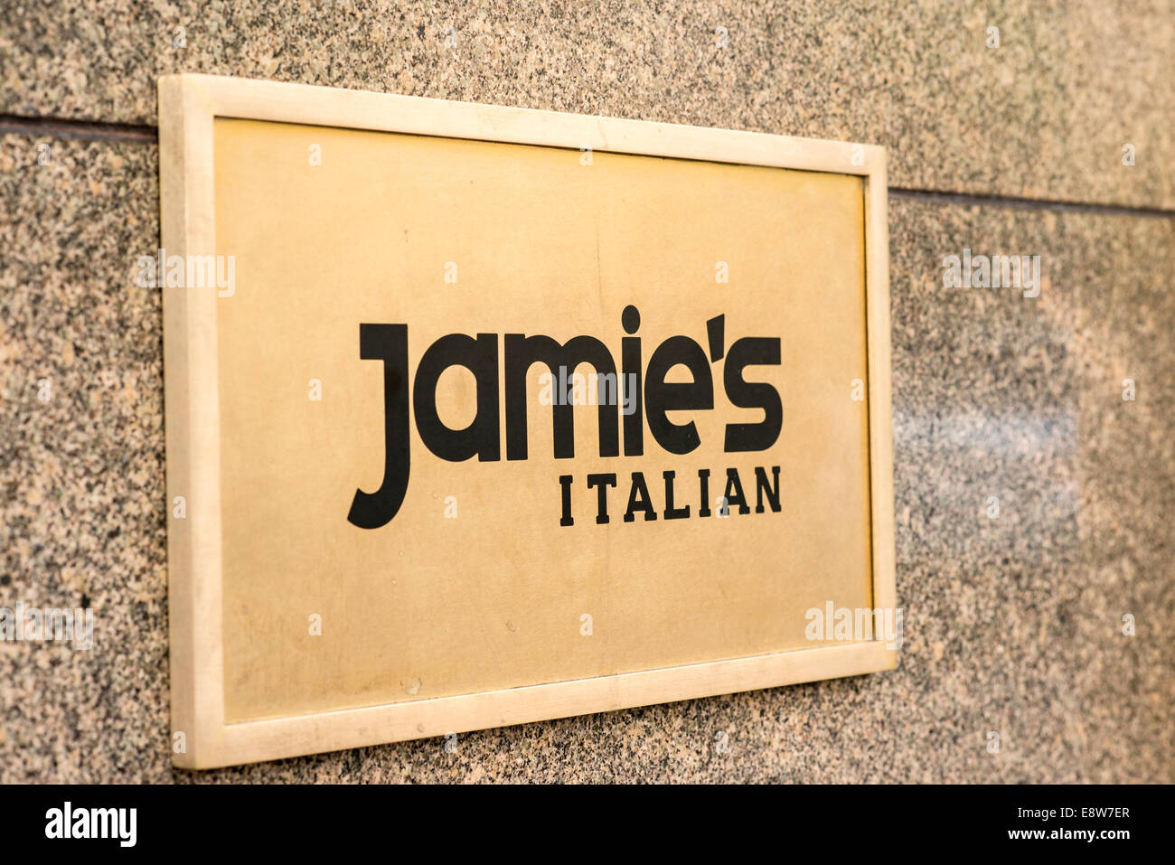 Jamie's Italian restaurant signage in Adelaide Australia Stock Photo