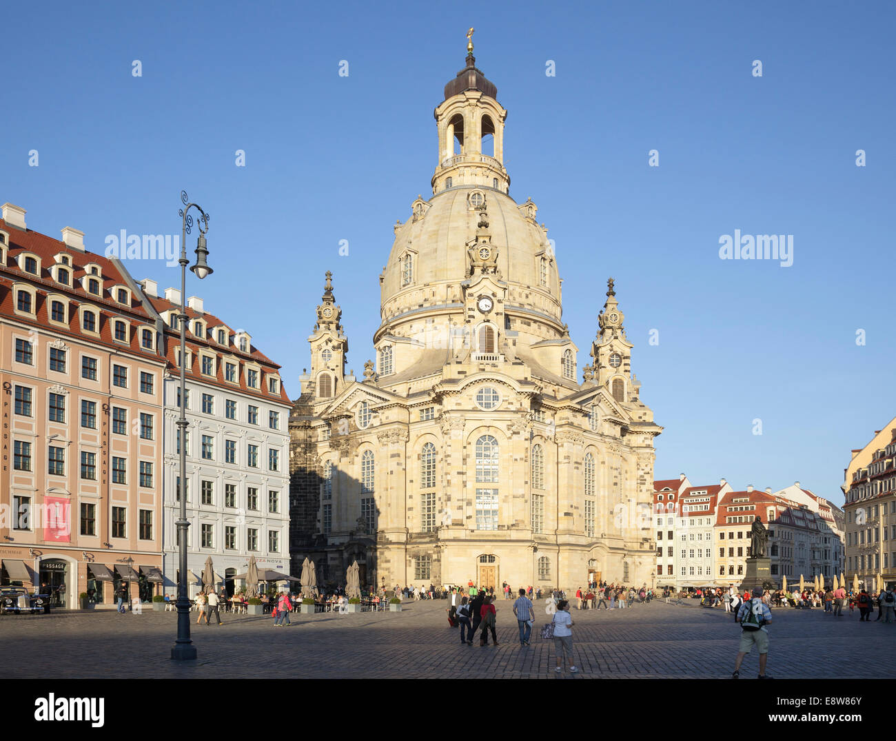 Frauenkirche and the Neumarkt, Dresden, Saxony, Germany Stock Photo