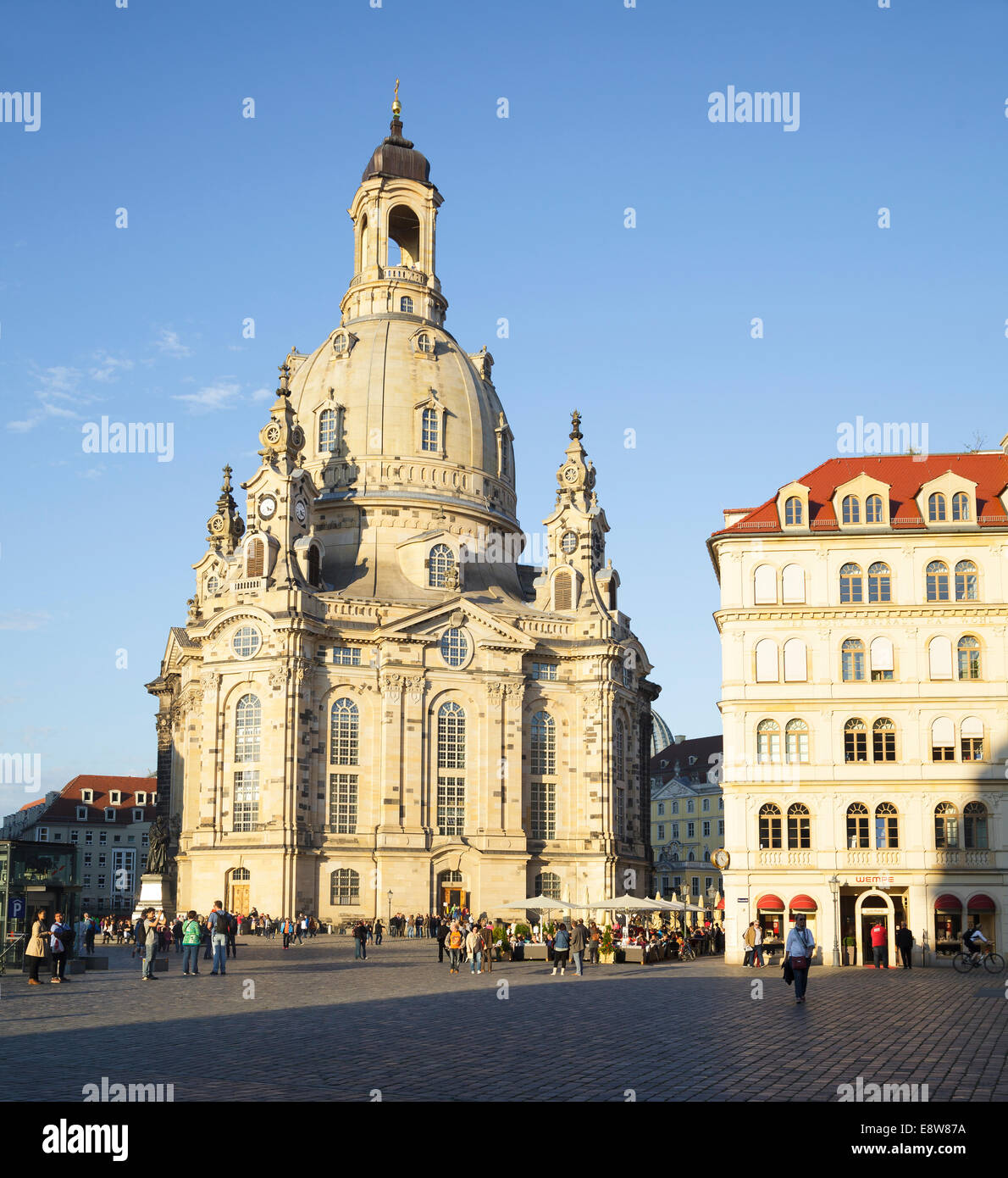 Frauenkirche and the Neumarkt, Dresden, Saxony, Germany Stock Photo