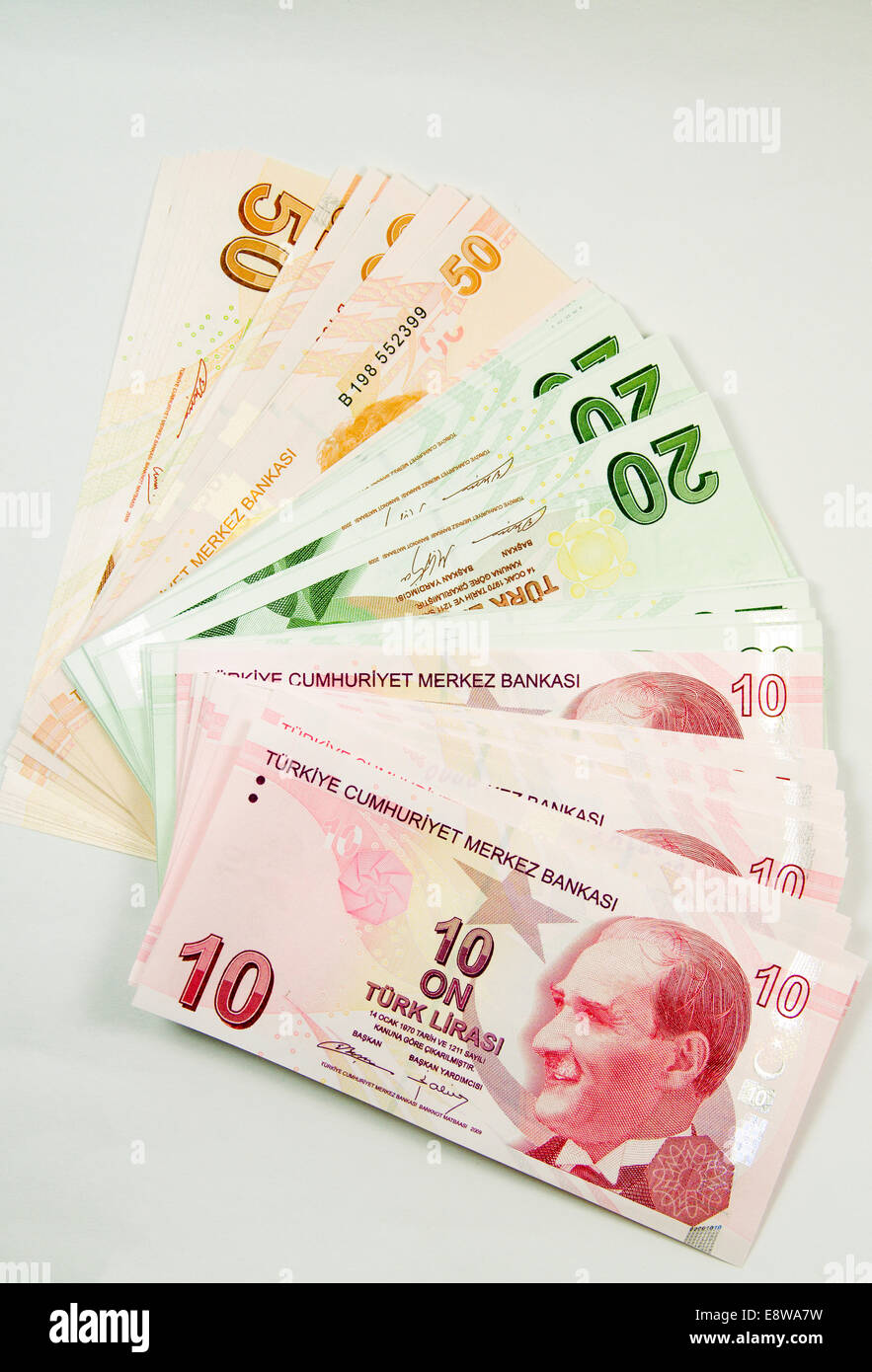 Turkish Lira notes Stock Photo