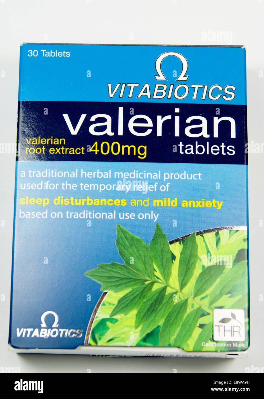 Pack of Valerian Tablets. Stock Photo