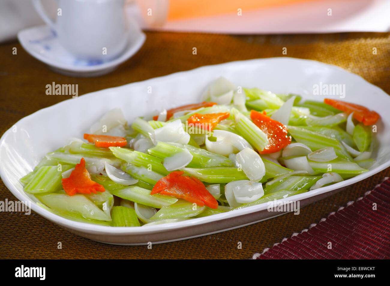 Chinese cuisine celery lily Stock Photo Alamy