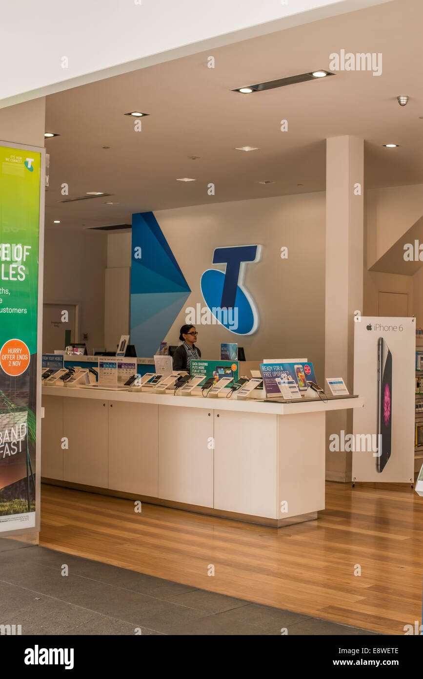 Telstra Australia shop front and signage Stock Photo