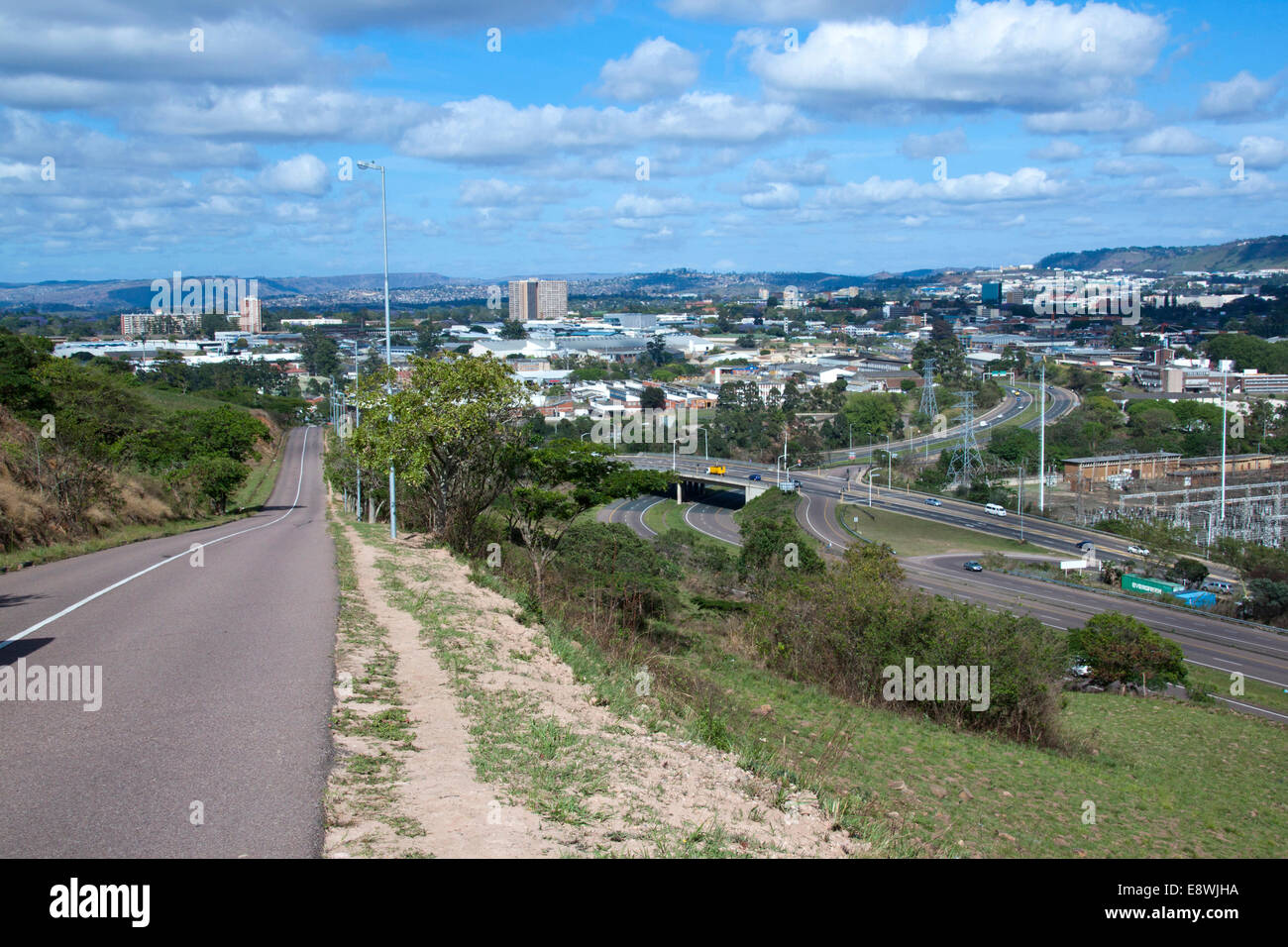 Road and freeways leading to central business district in