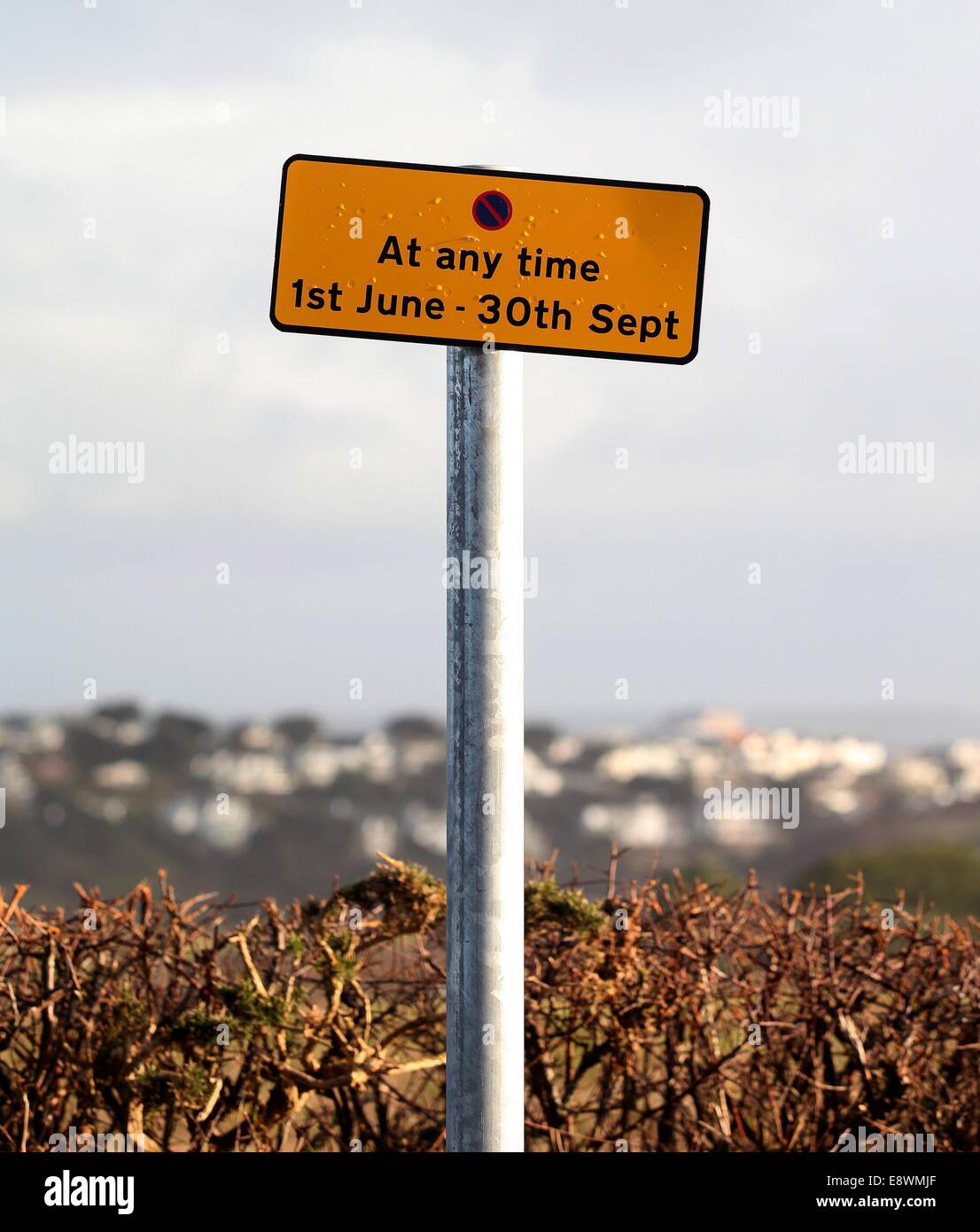 Road sign - No Parking at any time Stock Photo